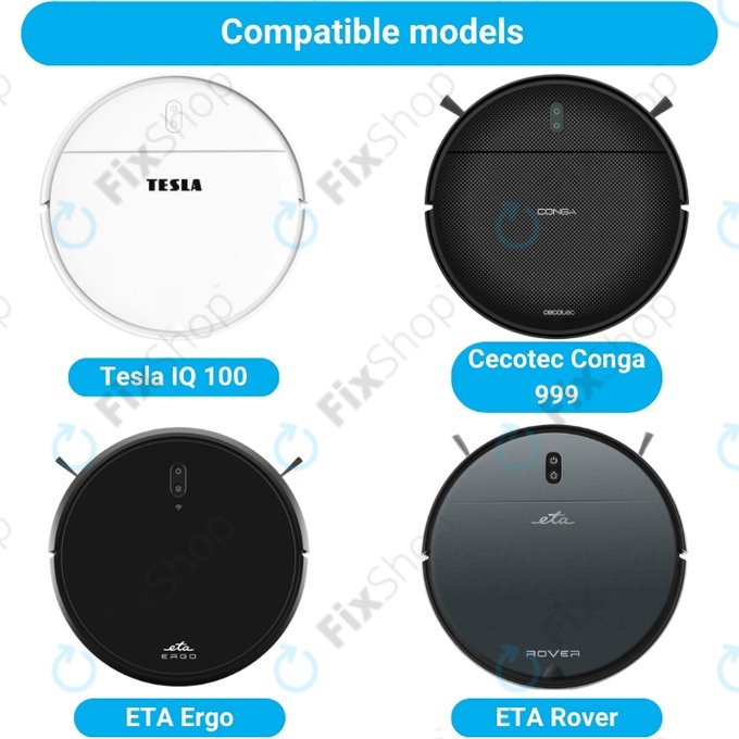 Ersatzteilset für Tesla IQ100, ETA Rover, ETA Torro (4x Filter, 8x Seitenbürste)