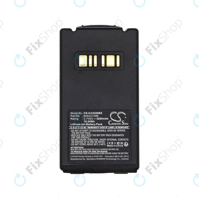 Batterie für Datalogic Falcon X3, Falcon X3+, Falcon X4, 5200mAh, Li-Ion, 3.7V, 94ACC1386, HQ