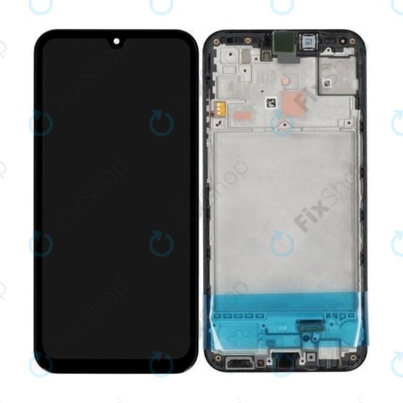 Samsung Galaxy M15 M156B - LCD Display + Touchscreen Front Glas + Rahmen (Grey) - GH82-34683A Genuine Service Pack