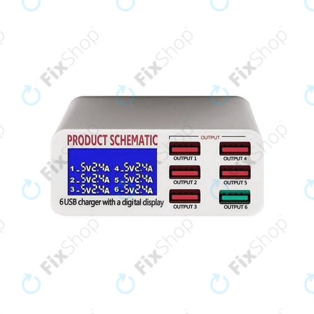 Product Schematic 896 - USB-Ladestation (1x USB 3.0 + 5x USB 2.0)