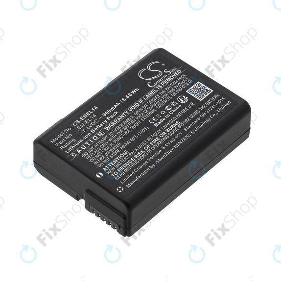 Akku batterie für Nikon D3100 DSLR, 900mAh, Li-Ion, 7.4V, EN-EL14, HQ