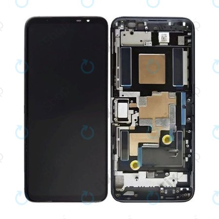 Asus ROG Phone 6D AI2203 - LCD Display + Touchscreen Front Glas + Rahmen (Space Gray) OLED