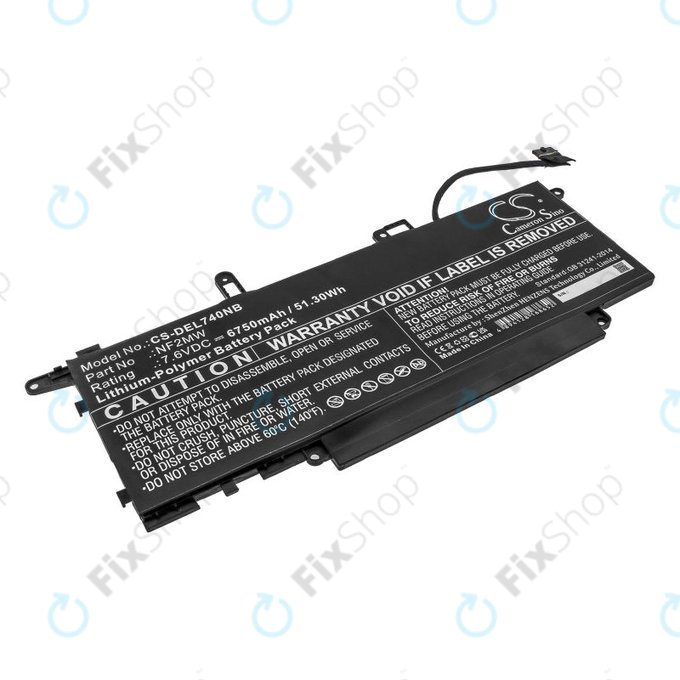Akku batterie für Dell Latitude 7310 2-in-1, 7400 2-in-1, 6750mAh, Li-Pol, 7.6V, NF2MW, HQ