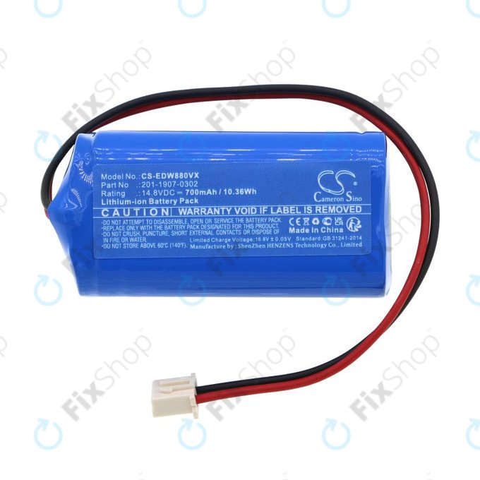 Akku batterie für Ecovacs Winbot 880, 700, 700mAh, Li-Ion, 14.8V, 201-1907-0302, HQ