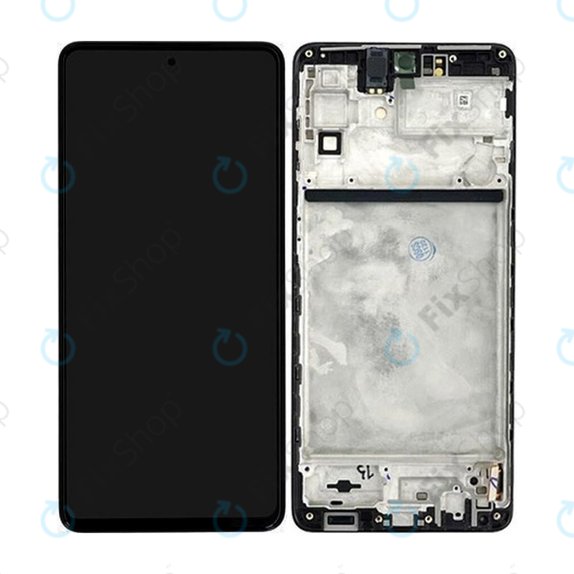 Samsung Galaxy M53 5G M536B - LCD Display + Touchscreen Front Glas + Rahmen (Black) TFT
