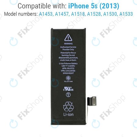 Apple iPhone 5S - Akku Batterie 1560mAh FixPremium