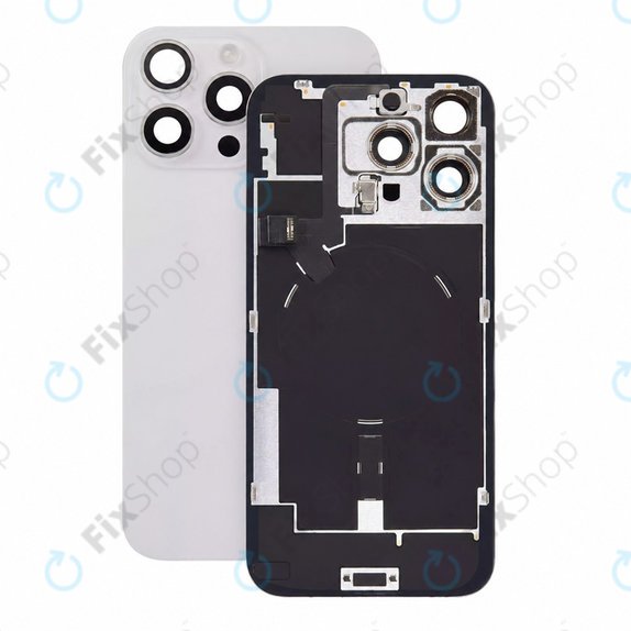 Glas der Rückabdeckung für iPhone 16 Pro Max, White Titanium, Pulled A