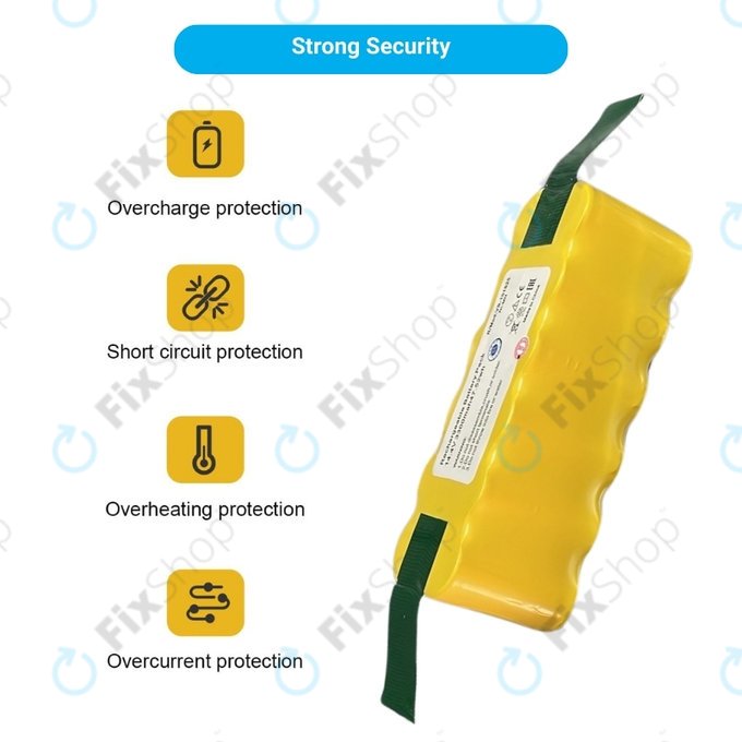 iRobot Roomba 500, 600, 700, 800, 900-series, R3, Scooba 450, Vileda 137173 - Akku Batterie 11702, GD-Roomba-500, VAC-500NMH-33 Ni-MH 14.4V 3300mAh