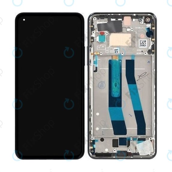Xiaomi 11 Lite 5G NE 2109119DG 2107119DC - LCD Display + Touchscreen Front Glas + Rahmen (Truffle Black) - 5600030K9D00 Genuine Service Pack