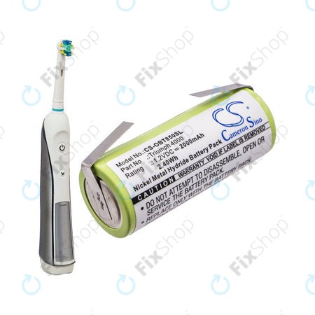 Batterie für Oral-B Triumph 4000, 2000mAh, Ni-MH, 1.2V, 3761, HQ