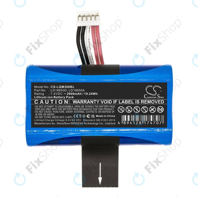 Batterie für Ingenico Apos A8, 2600mAh, Li-Ion, 7.4V, LD18650D, HQ