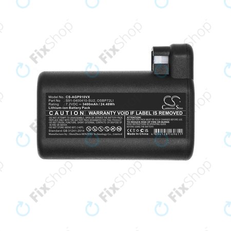 AEG RX-series, Electrolux E, P-series - Akku Batterie S91-0400410-SU2, OSBP72LI, OSBP72LI25 Li-Ion 7.2V 3400mAh HQ