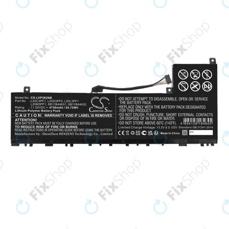 Akku batterie für Lenovo IdeaPad 5 Pro 14ITL6, 4750mAh, Li-Pol, 11.52V, L20C3PF1, HQ