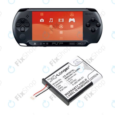 Akku batterie für Sony PSP E1000, E1002, E1004, E1008, 900mAh, Li-Ion, 3.7V, SP70C, HQ