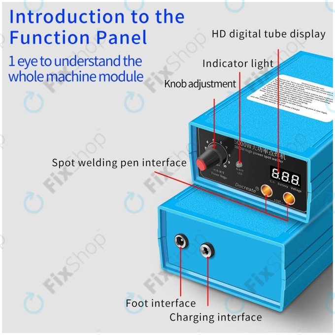 Docreate HPSW 5000W - Mini Punktschweißmaschine Bausatz (4000mAh)