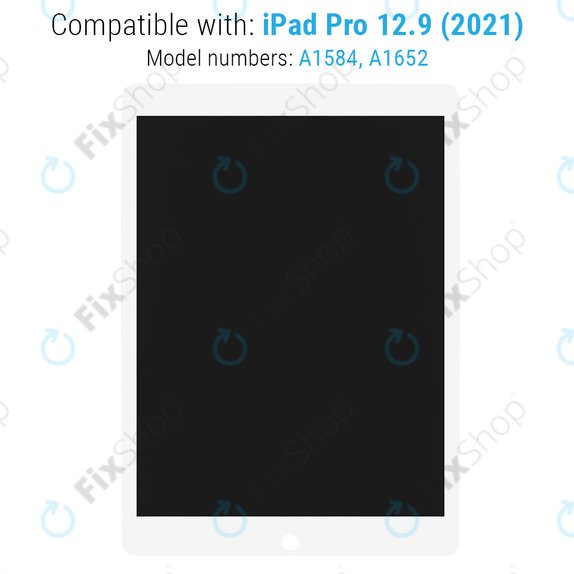 LCD-Display für iPad Pro 12.9" (1st Gen 2015), White, Touchscreen-Glas ohne Rahmen, Refurbished