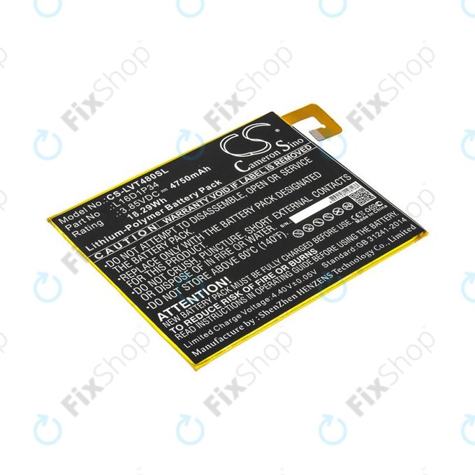 Akku batterie für Lenovo Tab4 8, 4750mAh, Li-Pol, 3.85V, L16D1P34, HQ