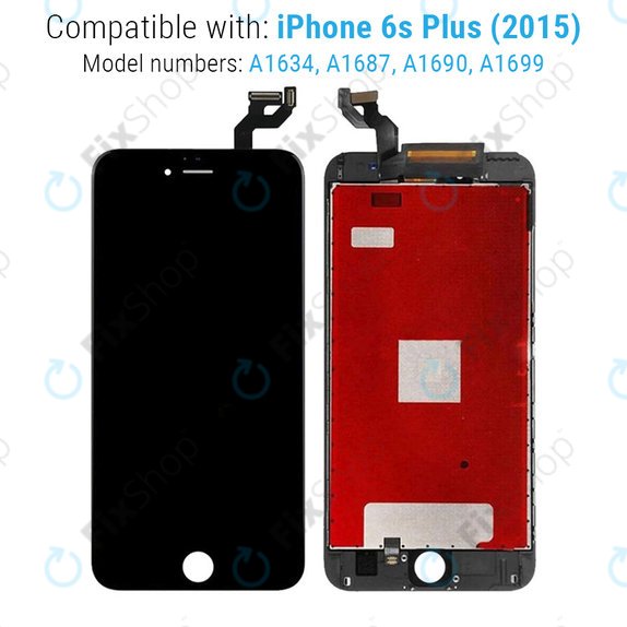 Display für iPhone 6S Plus, Black, Touchscreen-Glas mit Rahmen