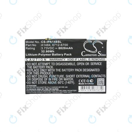 Apple iPad Air, iPad (5th Gen 2017), iPad (6th Gen 2018) - Akku Batterie A1484, 6712-6700 8820mAh HQ