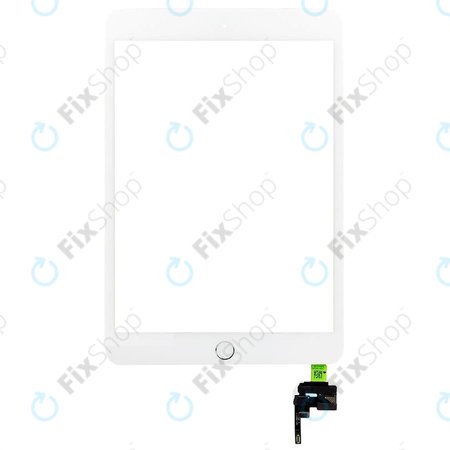 Apple iPad Mini 3 - Touchscreen Front Glas + IC Connector Anschluss (White)