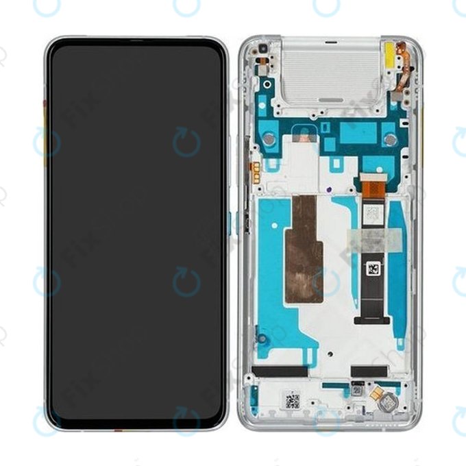 Asus Zenfone 8 Flip ZS672KS - LCD Display + Touchscreen Front Glas + Rahmen (Glacier Silver) - 90AI0042-R20010 Genuine Service Pack