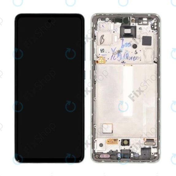 Samsung Galaxy A52s 5G A528B - LCD Display + Touchscreen Front Glas + Rahmen (Awesome Mint) - GH82-26861E, GH82-26863E, GH82-26910E, GH82-26909E Genuine Service Pack