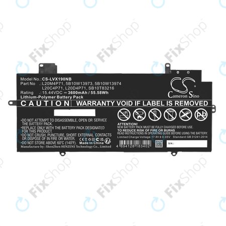 Akku batterie für Lenovo Thinkpad X1 Carbon G9, G10, X1 Yoga Gen 6, 7, 3600mAh, Li-Pol, 15.44V, 5B10W13973, HQ