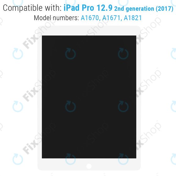 LCD-Display für iPad Pro 12.9" (2nd Gen 2017), White, Touchscreen-Glas und IC Board mitout Frame, Refurbished