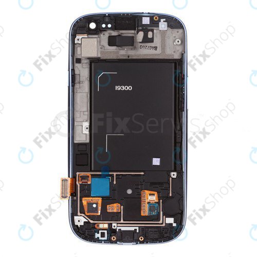 Samsung Galaxy S3 i9300 - LCD Display + Touchscreen Front Glas + Rahmen (Pebble Blue) OLED