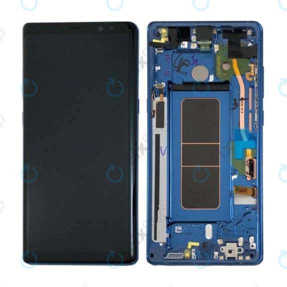 Samsung Galaxy Note 8 N950F - LCD Display + Touchscreen Front Glas + Rahmen (Deep Sea Blue) - GH97-21065B, GH97-21066B Genuine Service Pack