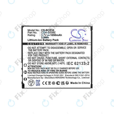 Batterie für Panasonic Lumix DMC, 1050mAh, Li-Ion, 3.7V, DMW-BCE10, HQ