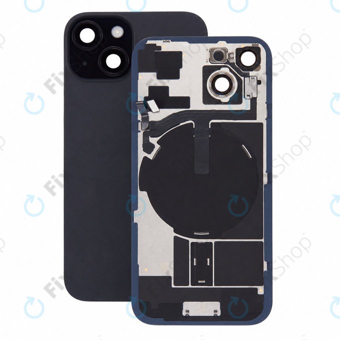 Glas der Rückabdeckung für iPhone 15, Black, Pulled A