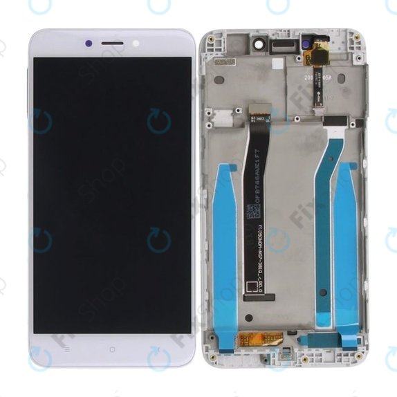 Xiaomi Redmi 4X - LCD Display + Touchscreen Front Glas + Rahmen (White) TFT