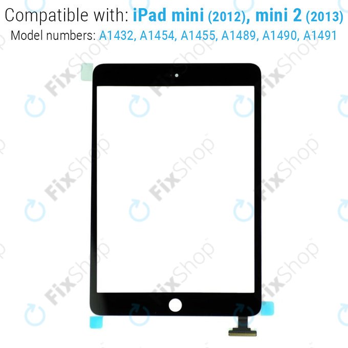 Apple iPad Mini, Mini 2 - Touchscreen Front Glas (Black)