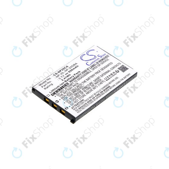 Batterie für Casio Exilim Card Ex-S880, 650mAh, Li-Ion, 3.7V, NP-20, HQ
