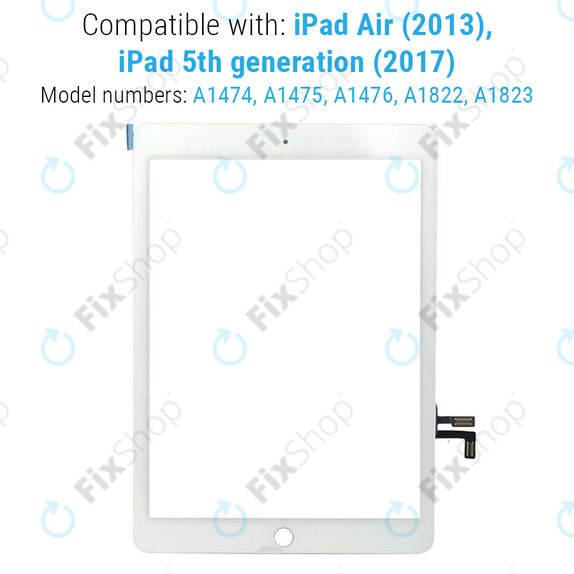 Apple iPad Air, iPad (5th Gen 2017) - Touchscreen Front Glas (White)