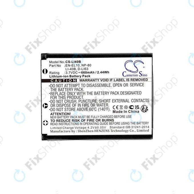 Akku batterie für Olympus MJU, AGFA Optima, Praktica Luxmedia, 660mAh, Li-Ion, 3.7V, LI-42B, HQ