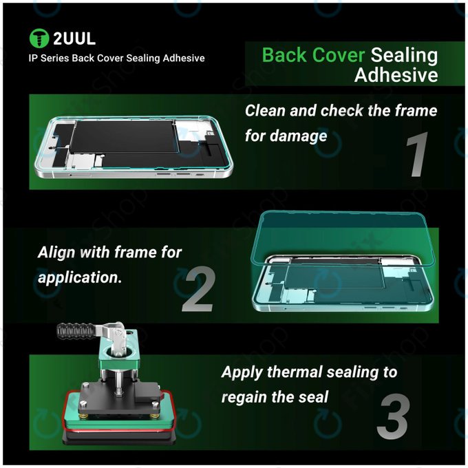 Hintere Glasscheibe Dichtungs-Klebestreifen für iPhone 15 Pro Max, 2UUL BA15PM, (5Stk.)