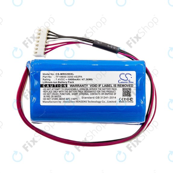 Batterie für Marshall Kilburn II, II V2, 6400mAh, Li-Ion, 7.4V, TF18650-3200-4S2PA, HQ