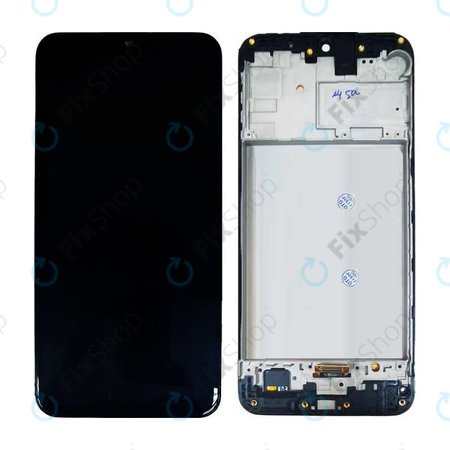 Samsung Galaxy M21 M215F - LCD Display + Touchscreen Front Glas + Rahmen (Black) OLED