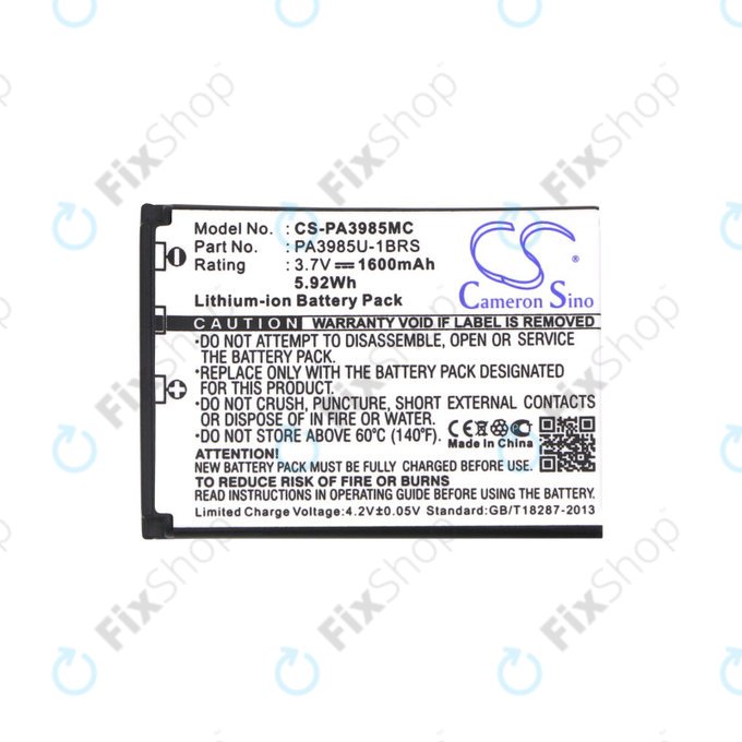 Batterie für Toshiba Camileo X200, X400, 1600mAh, Li-Ion, 3.7V, PA3985, HQ