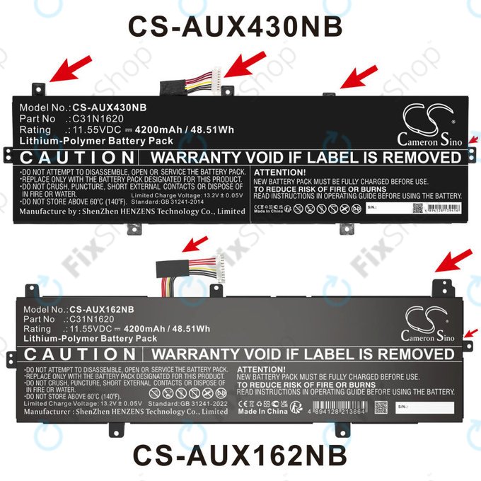 Batterie für Asus BX430, Expertbook B5440fa, P5240ua-1a, 4200mAh, Li-Pol, 11.55V, C31N1620, HQ
