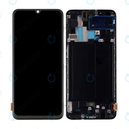 Samsung Galaxy A70 A705F - LCD Display + Touchscreen Front Glas + Rahmen (Black) OLED