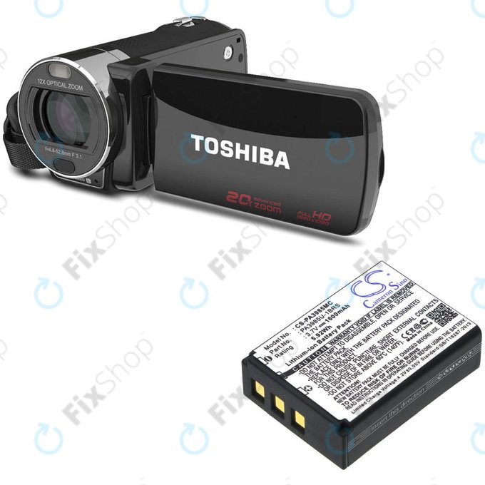Batterie für Toshiba Camileo X200, X400, 1600mAh, Li-Ion, 3.7V, PA3985, HQ