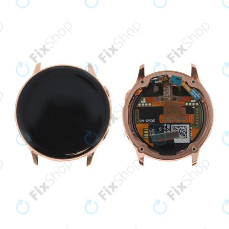 Samsung Galaxy Watch Active R500 - LCD Display + Touchscreen Front Glas + Rahmen (Gold) - GH82-18797D Genuine Service Pack