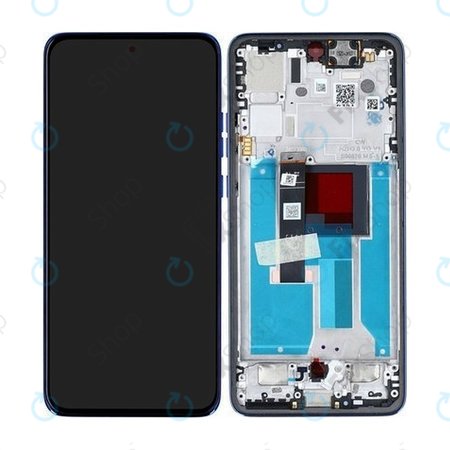 Motorola Edge 50 Neo - LCD Display + Touchscreen Front Glas + Rahmen (Nautical Blue) - 5D68C28686 Genuine Service Pack