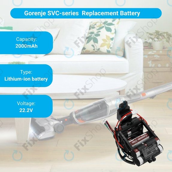 Gorenje SVC-series - Akku Batterie 861790 Li-Ion 22.2V 2000mAh HQ