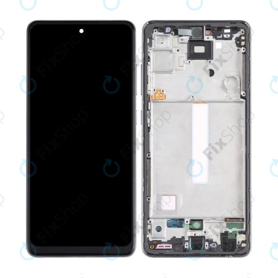 Samsung Galaxy A52 A525F, A526B - LCD Display + Touchscreen Front Glas + Rahmen (Awesome Black) OLED
