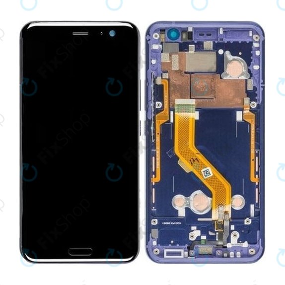 HTC U11 - LCD Display + Touchscreen Front Glas + Rahmen (Blue) TFT