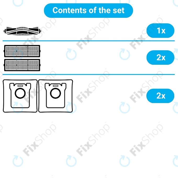 Ersatzteilset für Samsung Jet Bot AI+ (1x Hauptbürste, 2x Filter, 2x Staubbeutel)